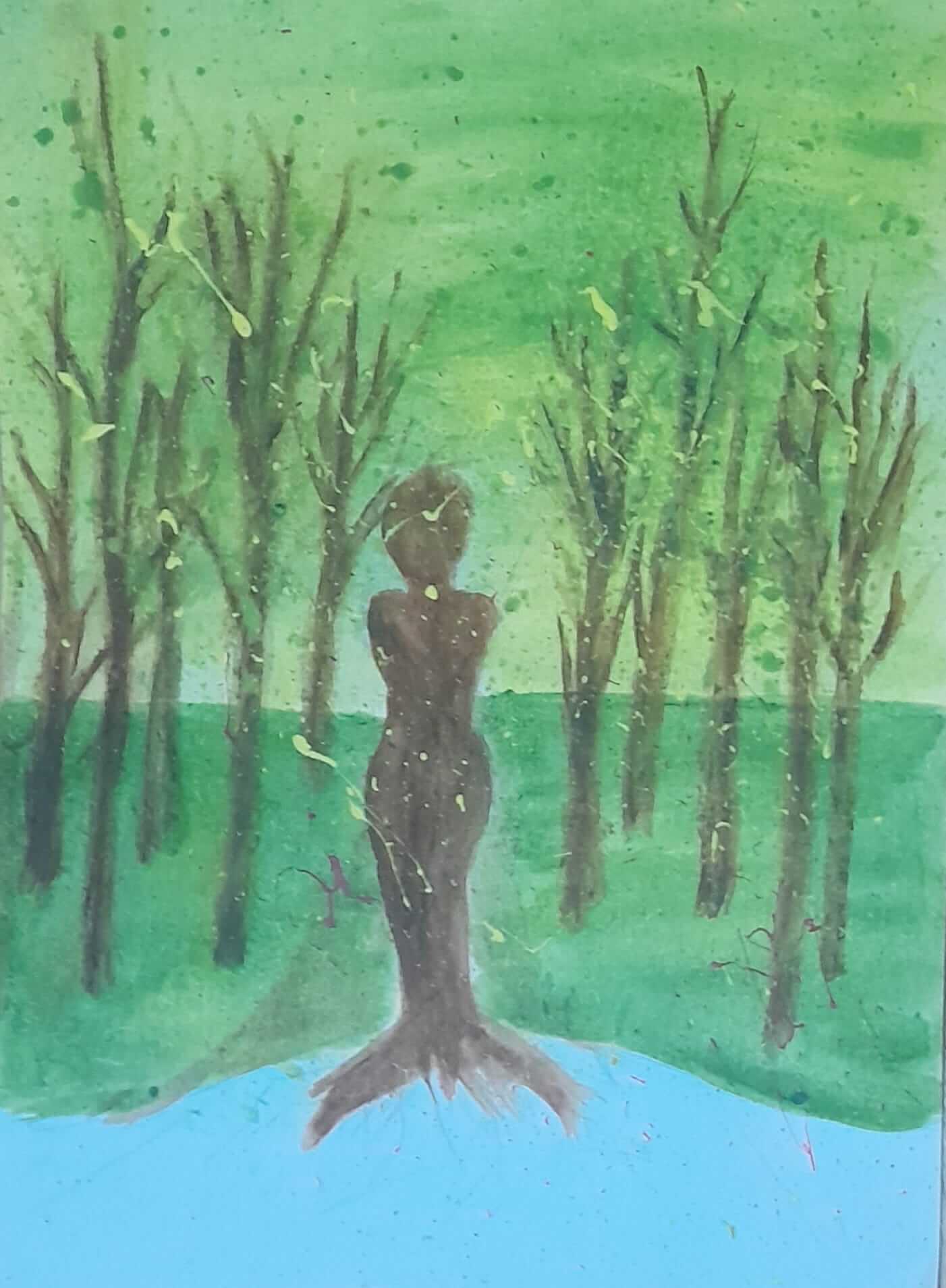 Child drawing by young artist Diana Maria Radu, representing a tree.