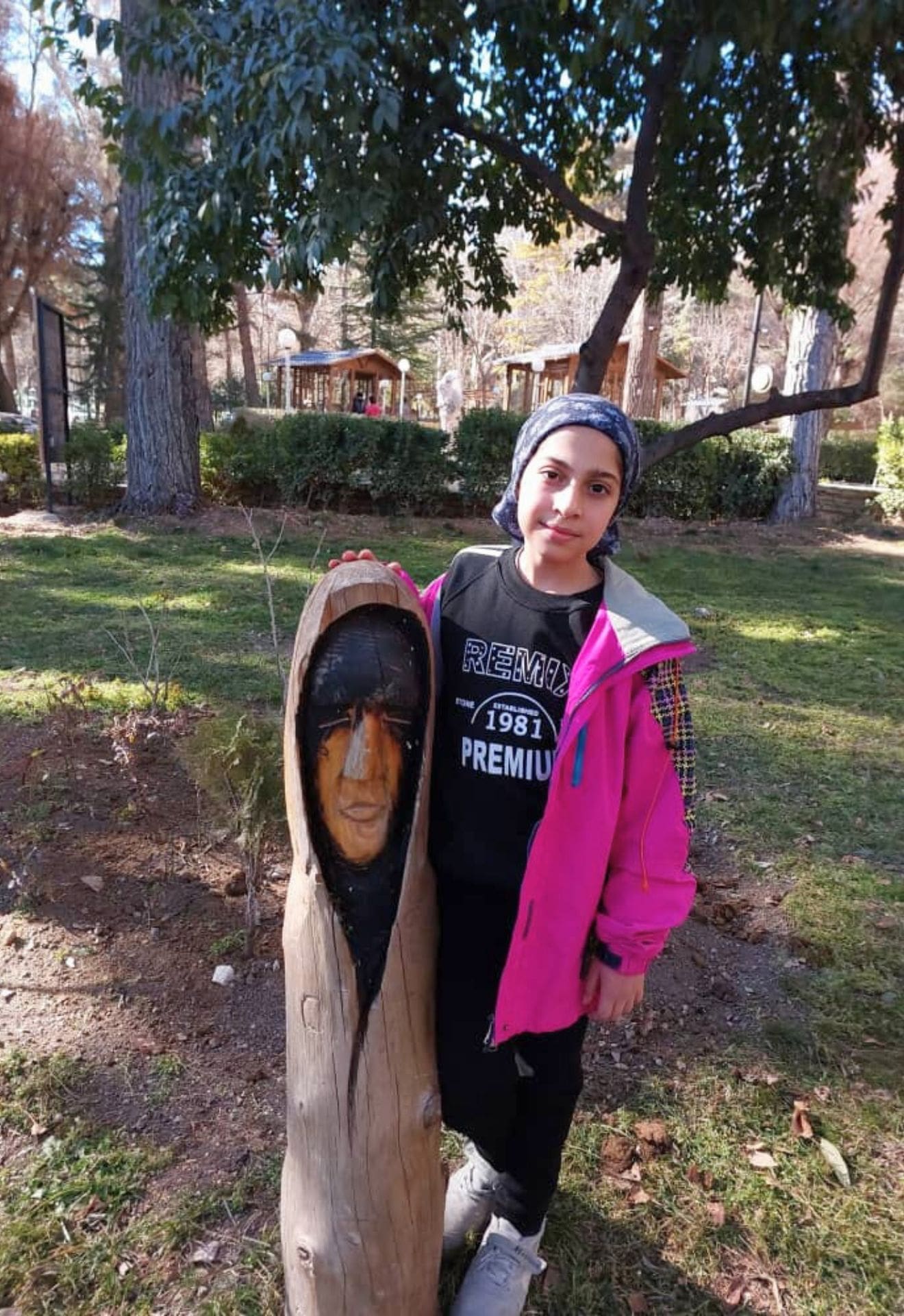 Baran Fateminejad with wood painting