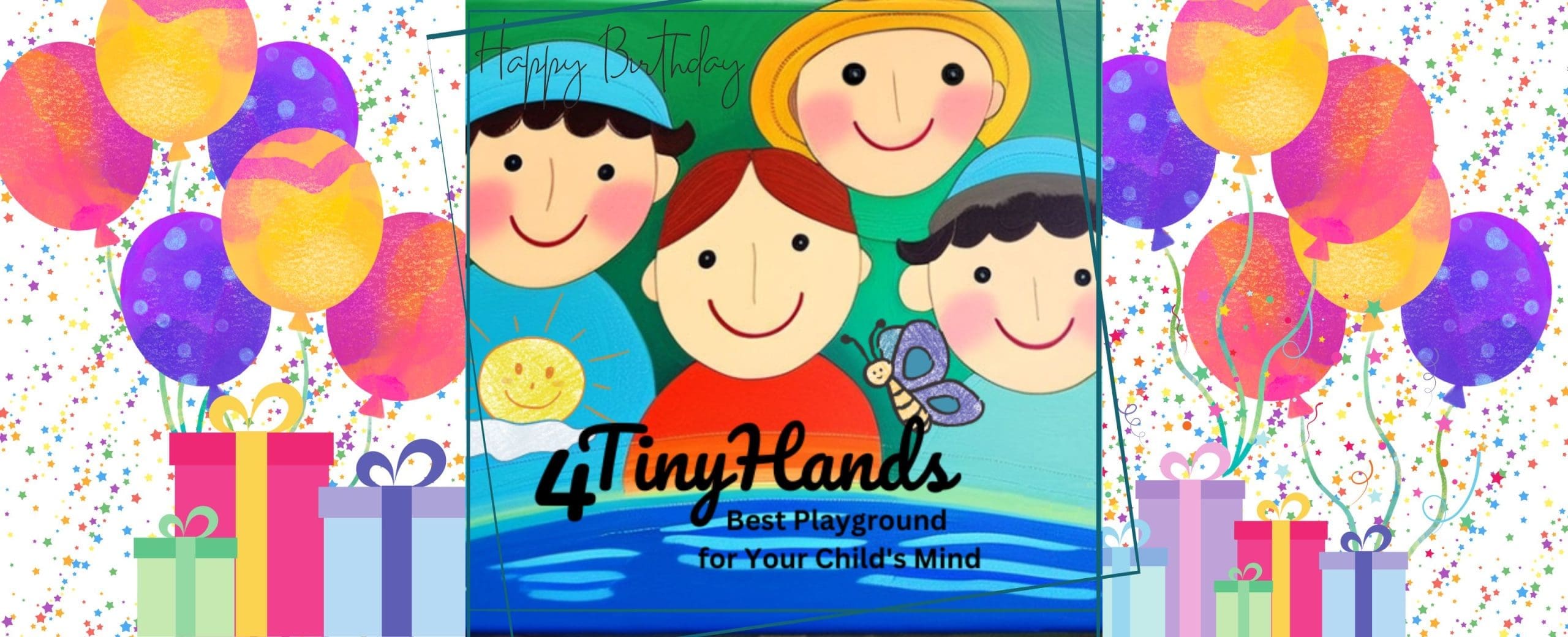 4tinyhands turns one hero section
