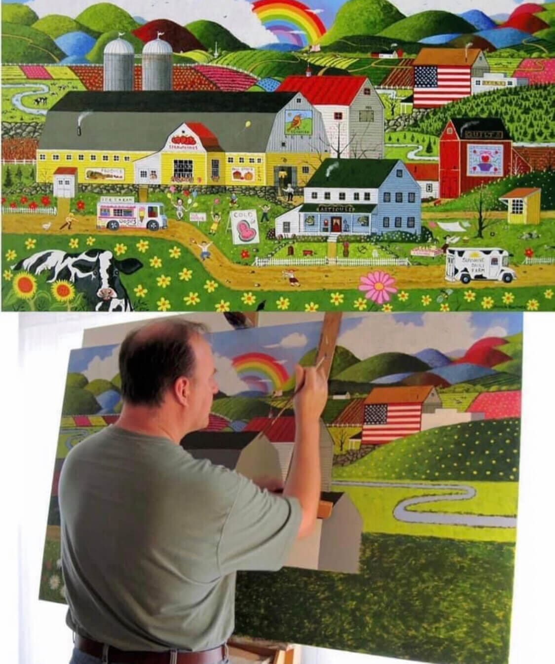 artist patrick gauthier americana sunshine dairy farm in progress