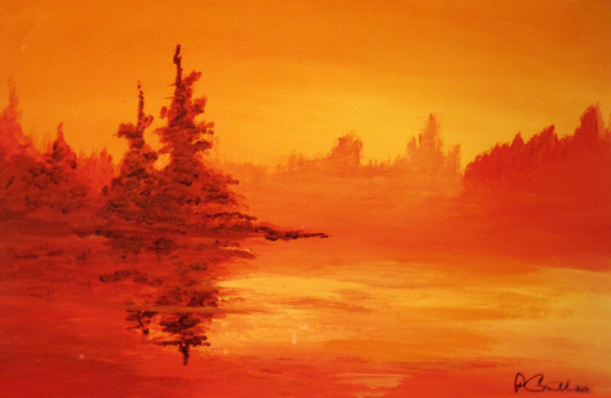 orange landscape, painting at age 10